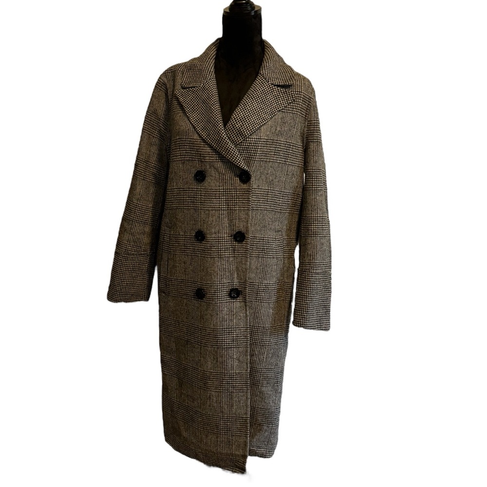 Kenneth Cole Medium Houndstooth Pattern Wool Blen… - image 1